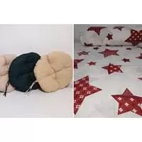 Kliknite za detalje - Okrugli jastuk sedalica za stolice 50 cm - Red Stars
