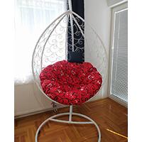 Ljuljaška Jaje - Metalna Domestico WHITE sa jastukom RED ORNAMENT 