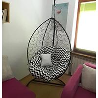 Ljuljaška Jaje - Metalna Domestico BLACK sa jastukom CIK CAK