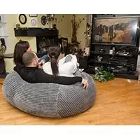 Kliknite za detalje - Lazy Bag Extra Jumbo Fotelja- Štraftica siva