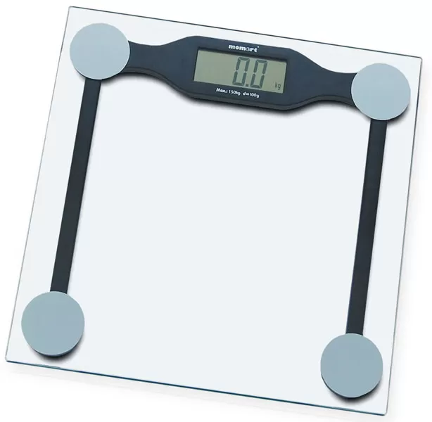 Momert telesna vaga za kupatilo 5858 - Maksimalno opterećenje vage - 150 kg. Na LCD displeju možete očitati rezultate merenja. Poseduje funkciju automatskog isključivanja te ne morate da brinete da li će se baterija istrošiti ili ne. - Slika