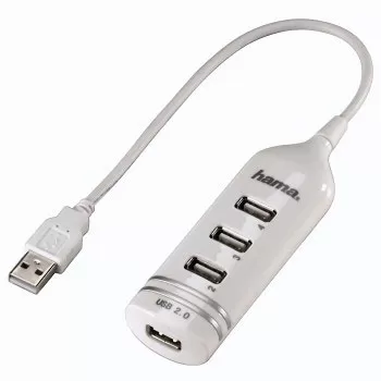 Hama USB hub 1:4 39788 - Pomoću ovog uređaja možete povećati broj USB portova za 4. To Vam pruža mogućnost da komotno povežete dodatne uređaje poput eksternog hard diska, skenera, štampača ili tastature. - Slika