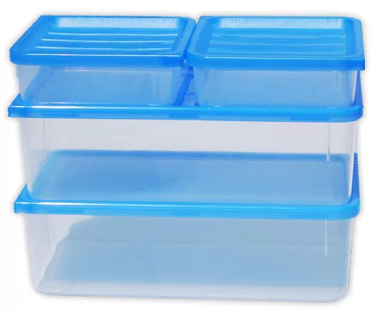 Krokodil set posuda za zamrzivač 4-u-1 11532 - Set plastičnih posuda za odlaganje u čuvanje hrane. Može se koristiti u frižiderima i zamrzivačima. Posude su zapremina 0.4 i 1.5 litara i imaju odgovarajuće poklopce. - Slika