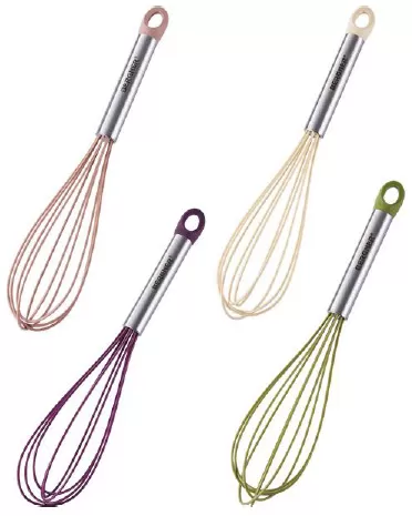 Bergner Silikonska žica za mućenje Flexi Kitchen Olive BG-3370-OL - <b>Četka i držač za četku od nerđajućeg čelika-kači se na zid.</b> - Slika