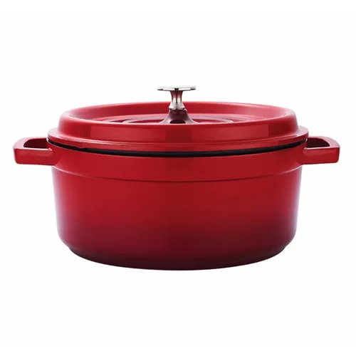 Bergner šerpa 4.5l  Authentique Red BG-2438 - Šerpa modernog dizajna, napravljena od modernih materijala (liveni aluminujum, keramički premaz) tako da se u njoj kuva na zdrav način, da je otporna, štedi energiju i dugo traje! - Slika