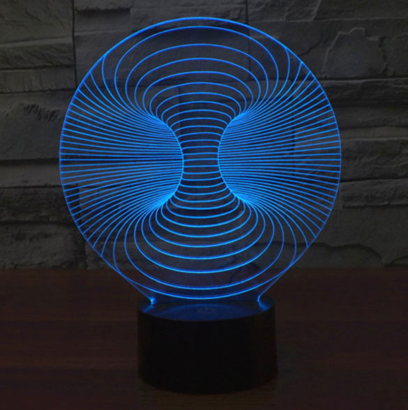 Black Cut 3D LED Lampa Blue Vortex - thumbnail 0