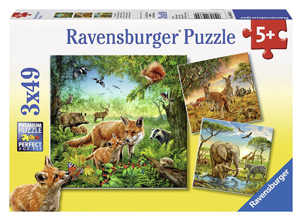 Ravensburger puzzle Dečije puzle - 3x49 - Životinje - Animals of the Earth  3x49 delova RA09330 - thumbnail 0