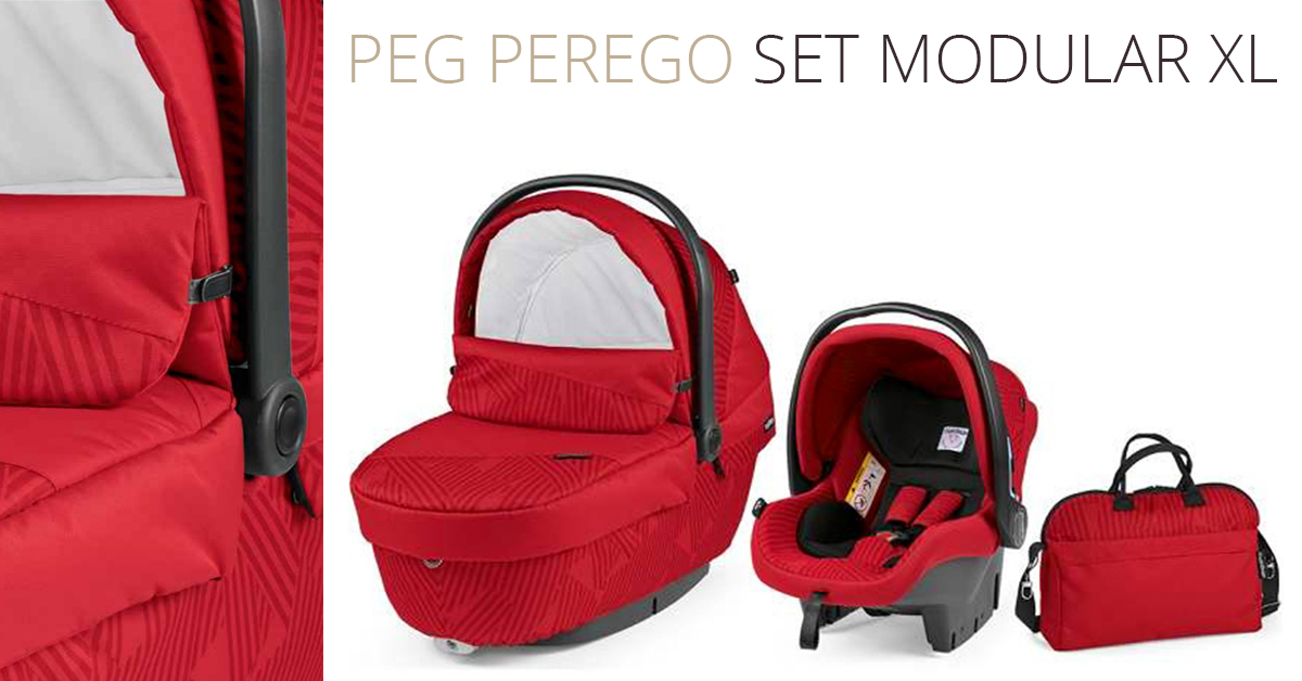 PEG PEREGO Set modular XL nosiljka-autosedište-torba za mamu Geo Red - thumbnail 0