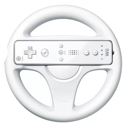 Volan za Nintendo Wii - Wii volan obezbeđuje zabavu, veću preciznost i kontrolu tokom igranja trkačkih igara, dizajniran je tako da radi isključivo sa Wii remote kontrolerom koji se postavlja u poseban prostor za njega. Transformišite Vaš Wii Remote u volan, - Slika