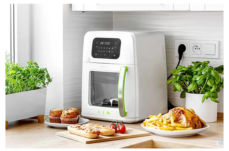 SENCOR Friteza Uređaj za prženje SFR 5400WH - Multifunkcionalna friteza - pečenjara sa 12 zadatih programa. Tajmer sa alarmom. Prženje bez ulja. Snaga: 1800W. - Slika