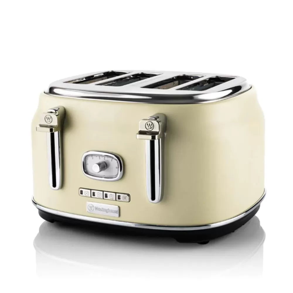 Retro toster za 4 parčeta hleba Westinghouse WKTTB809WH - Westinghouse toster sa snagom od 1450-1750W omogućava vam da brzo i efikasno pripremite ukusan tost za celu porodicu. - Slika