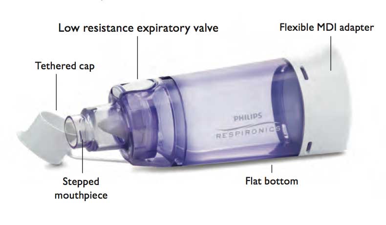 Philips komora za doziranje leka - pumpica za inhalaciju OptiChamber Diamond - thumbnail 1