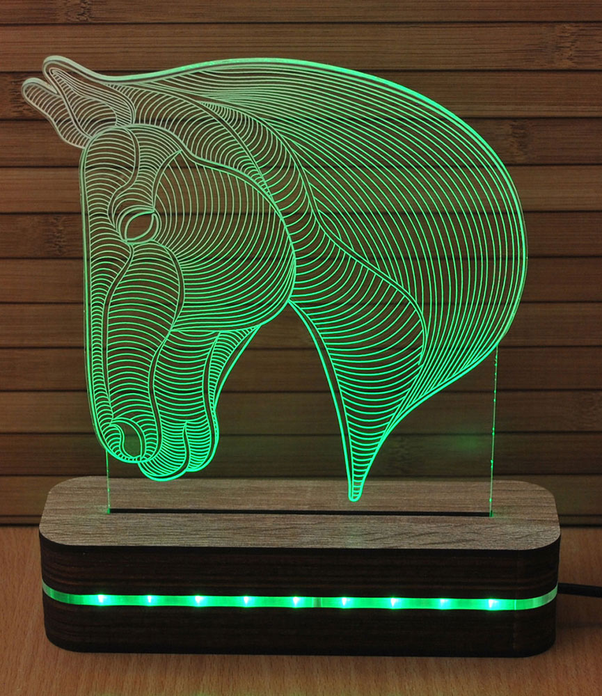 3D LED Lampa Illusions by Black Cut White Horse - thumbnail 1
