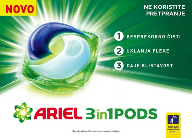 Ariel 3in1 Pods Regular Kapsule praška za pranje veša 40kom. - thumbnail 1
