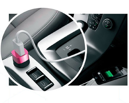 Auto punjač Xwave C110 USB 5V DC 1A ružičasti 021825 - thumbnail 2