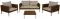 Lounge Set Oregano Cedar Brown - 2 Fotelje + Dvosed + Sto + Jastuci - thumbnail 0