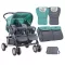 Kolica za blizance sa opremom Lorelli Twin Green Grey Friends 10020071704 - thumbnail 0