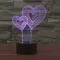 Black Cut Dekorativna 3D LED Lampa Purple Hearts Love - thumbnail 0