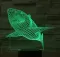Black Cut 3D LED Lampa Green Shark - thumbnail 0