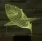 Black Cut 3D LED Lampa Yellow Shark - thumbnail 0