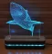 Black Cut 3D LED Lampa Blue Shark - thumbnail 0