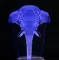 3D LED Lampa Illusions by Black Cut Elephant Blue - thumbnail 0