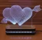Black Cut 3D LED Lampa White Hearts - thumbnail 0