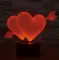 Black Cut 3D LED Lampa Red Hearts - thumbnail 0