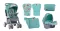 Lorelli Kolica za bebe FOXY Set 2 u 1 Green Happy Animals - thumbnail 0