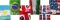 Velike sveske na linije - pakovanje 10 komada Retro Flags - thumbnail 0