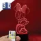 3D LED RGB lampa sa promenljivom bojom svetlosti Minnie Mouse - thumbnail 0