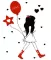 Zidni tatoo Girl With Baloons D06 90x120cm 060606 C91700 - thumbnail 1