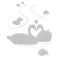 Zidni tatoo Swans R01B 60x72cm C0C7C3 - thumbnail 1
