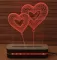 Black Cut Dekorativna 3D LED Lampa Purple Hearts Love - thumbnail 1