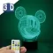 3D LED RGB lampa sa promenljivom bojom svetlosti Mickey Mouse - thumbnail 1