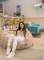 Velvet Lazy Bag fotelja krem - thumbnail 1