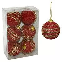 Kliknite za detalje - Ukrasi za jelku 6 cm crveni - 6 komada Kliknite za detalje - Ukrasi za jelku 6 cm crveni - 6 komada