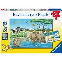 Kliknite za detalje - Ravensburger Dečje puzle 2x12 delova - Bebe životinje na safariju 05095 Kliknite za detalje - Ravensburger Dečje puzle 2x12 delova - Bebe životinje na safariju 05095