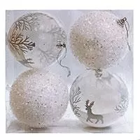 Kliknite za detalje - Dekorisani ukrasi za jelku prečnika 10 cm - 4 komada Kliknite za detalje - Dekorisani ukrasi za jelku prečnika 10 cm - 4 komada