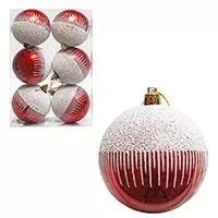 Kliknite za detalje - Crveno-beli ukrasi za jelku prečnika 8 cm - 6 komada Kliknite za detalje - Crveno-beli ukrasi za jelku prečnika 8 cm - 6 komada