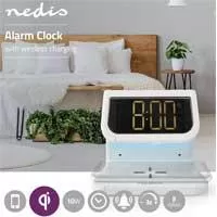 Kliknite za detalje - Stoni sat sa alarmom i bežičnim Qi punjačem za telefon Nedis WCACQ10W1WT Kliknite za detalje - Stoni sat sa alarmom i bežičnim Qi punjačem za telefon Nedis WCACQ10W1WT