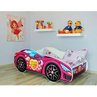 Kliknite za detalje - Dečiji krevet sa dušekom i letvicama 160x80cm Trkački auto Sweet car 74001 