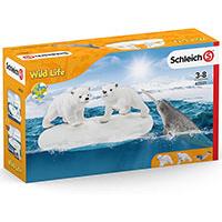 Kliknite za detalje - Schleich figurice Divlje životinje - Beli medvedi i narval - Polarna igraonica 42531