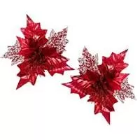 Kliknite za detalje - Novogodišnji ukrasi Cvet 2kom. 28cm Crveni Kliknite za detalje - Novogodišnji ukrasi Cvet 2kom. 28cm Crveni