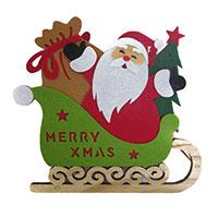 Kliknite za detalje - Novogodišnja dekoracija Korpice Sanke sa Deda Mrazom 20cm - 2 kom