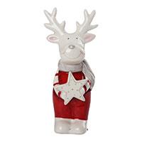 Kliknite za detalje - Novogodišnja i božićna dekoracija Keramička figurica Irvas 14.5cm sa LED svetlom