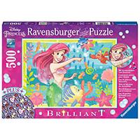 Kliknite za detalje - Ravensburger Brilliant Puzzle - Svetlucava slagalica 500 delova Disney Podvodni raj Male sirene 13327