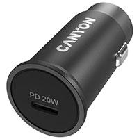 Kliknite za detalje - Canyon C-20 USB-C auto punjač mobilnih uređaja CNS-CCA20B
