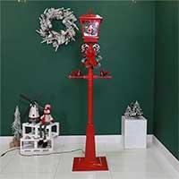 Kliknite za detalje - Ulična Lampa Sa Snegom i Melodijama 180 cm Red Monti