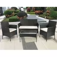 Kliknite za detalje - Ratan baštenska garnitura Freistil Black Dve fotelje dvosed i sto Kliknite za detalje - Ratan baštenska garnitura Freistil Black Dve fotelje dvosed i sto